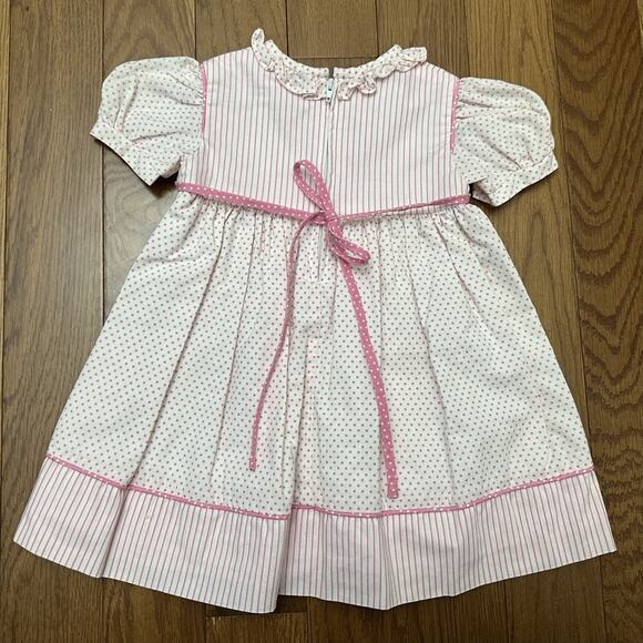 Vintage SYLVIA WHYTE For Saks Fifth Ave Infant Girls Pink Flowers 18 Months - Picture 4 of 6